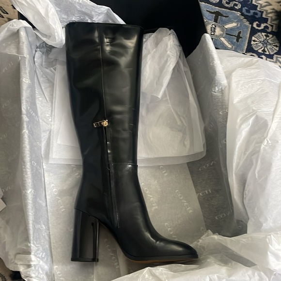 COACH - Brigitte Leather knee-high boots SIZE 6 women's - Picture 7 of 9